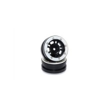 Metsafil Beadlock Wheels PT- Distractor Black/Silver 1.9 (2 pcs) MT0040BS