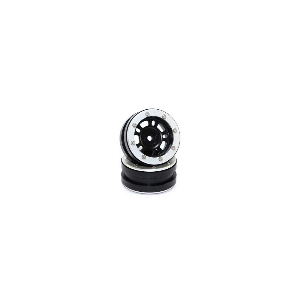 Metsafil Beadlock Wheels PT- Distractor Black/Silver 1.9 (2 pcs) MT0040BS Metsafil Beadlock Wheels PT- Distractor Black/Silver 1.9 (2 pcs) MT0040BS
