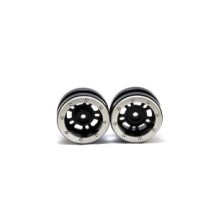 Metsafil Beadlock Wheels PT- Distractor Black/Silver 1.9 (2 pcs) MT0040BS