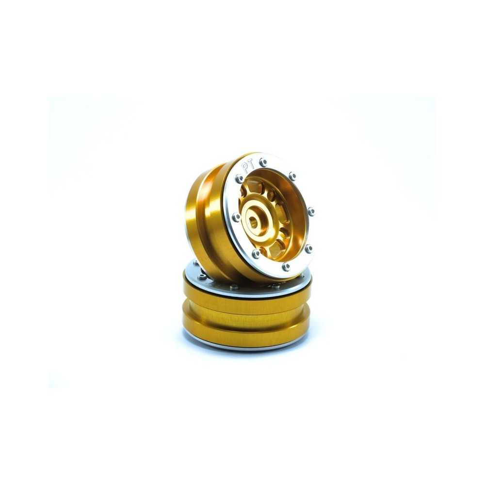 Metsafil Beadlock Wheels PT- Distractor Gold/Silver 1.9 MT0040GOS