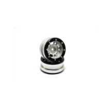 Metsafil Beadlock Wheels PT- Distractor Silver/Black 1.9 (2 pcs) MT0040SB