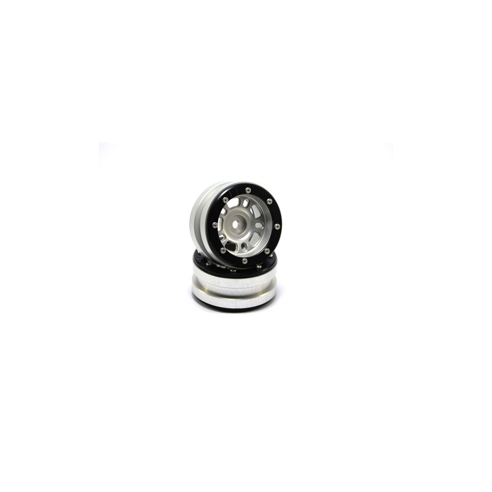Metsafil Beadlock Wheels PT- Distractor Silver/Black 1.9 (2 pcs) MT0040SB Metsafil Beadlock Wheels PT- Distractor Silver/Black 1.9 (2 pcs) MT0040SB