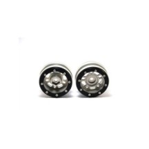 Llantas beadlock Metsafil PT-Distractor plata y negro MT0040SB