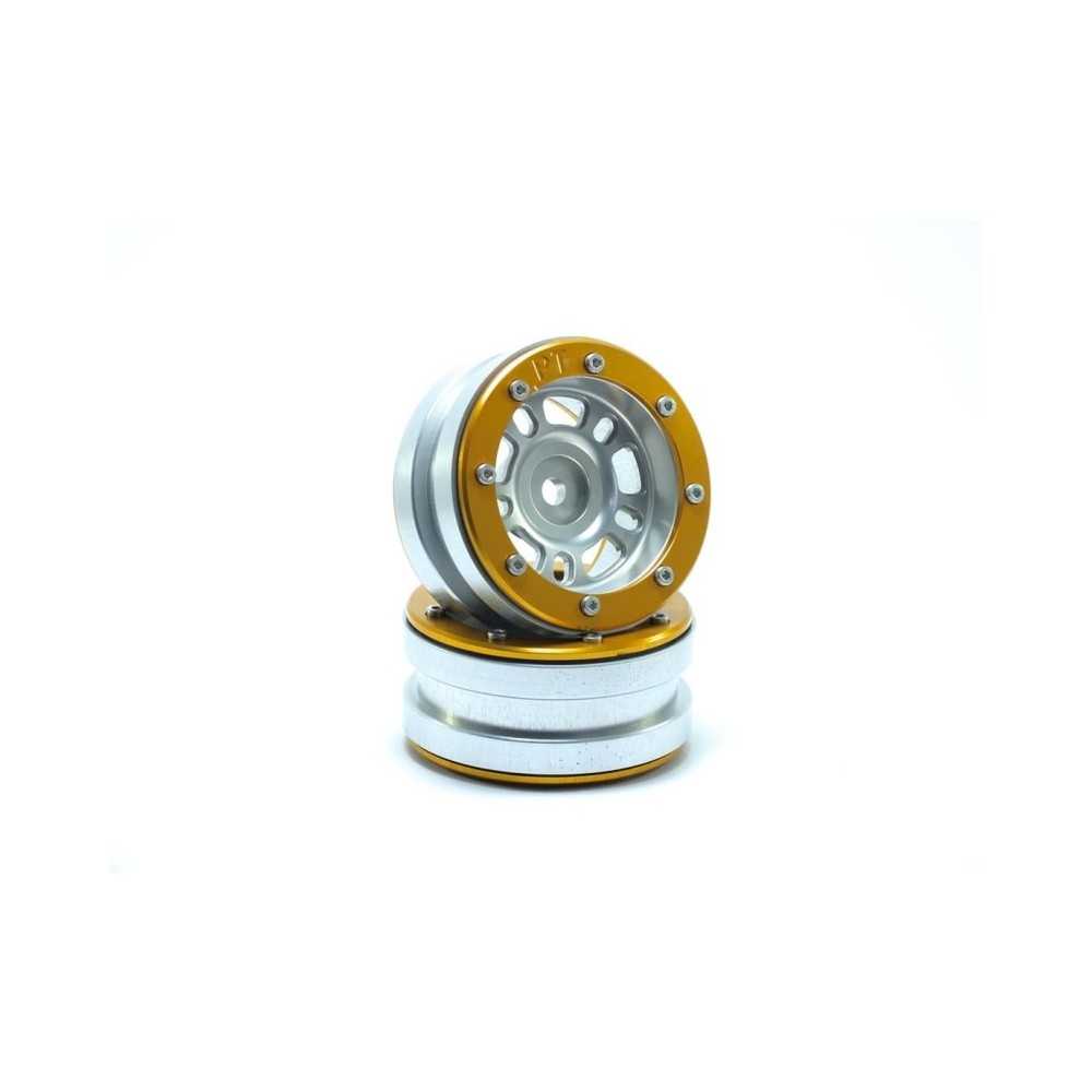 Metsafil Beadlock Wheels PT- Distractor Silver/Gold 1.9 MT0040SGO Metsafil Beadlock Wheels PT- Distractor Silver/Gold 1.9 MT0040SGO