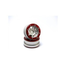 Metsafil Beadlock Wheels PT- Distractor Silver/Red 1.9 (2 pcs) MT0040SR
