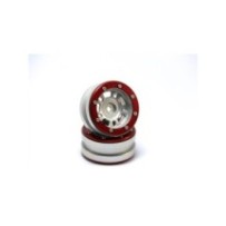 Metsafil Beadlock Wheels PT- Distractor Silver/Red 1.9 (2 pcs) MT0040SR