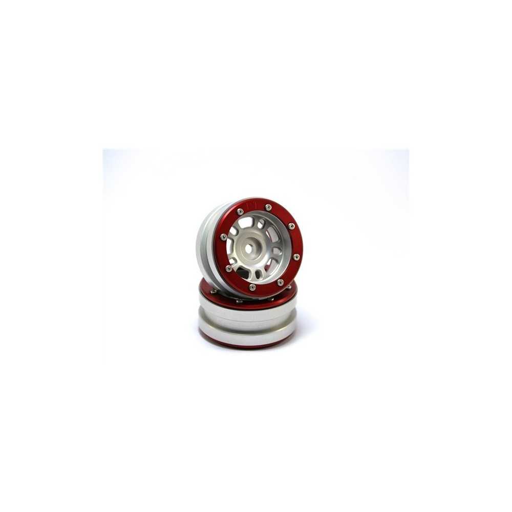 Metsafil Beadlock Wheels PT- Distractor Silver/Red 1.9 (2 pcs) MT0040SR Metsafil Beadlock Wheels PT- Distractor Silver/Red 1.9 (2 pcs) MT0040SR
