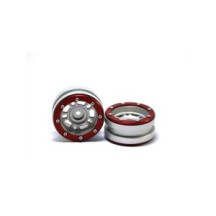 Metsafil Beadlock Wheels PT- Distractor Silver/Red 1.9 (2 pcs) MT0040SR