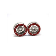 Metsafil Beadlock Wheels PT- Distractor Silver/Red 1.9 (2 pcs) MT0040SR