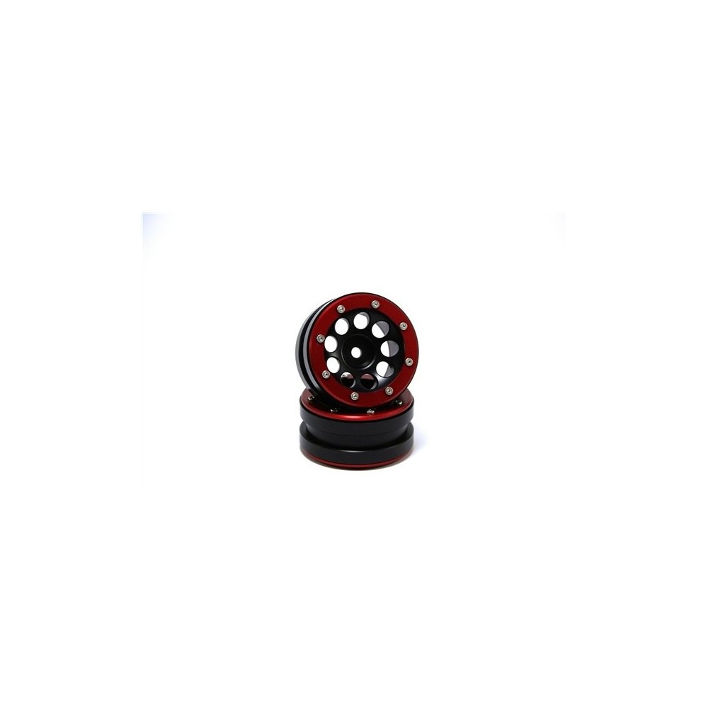 Metsafil Beadlock Wheels PT- Ecohole Black/Red 1.9 (2 pcs) MT0050BR Metsafil Beadlock Wheels PT- Ecohole Black/Red 1.9 (2 pcs) MT0050BR