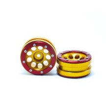 Llantas beadlock Metsafil PT-Ecohole dorado y rojo MT0050GOR
