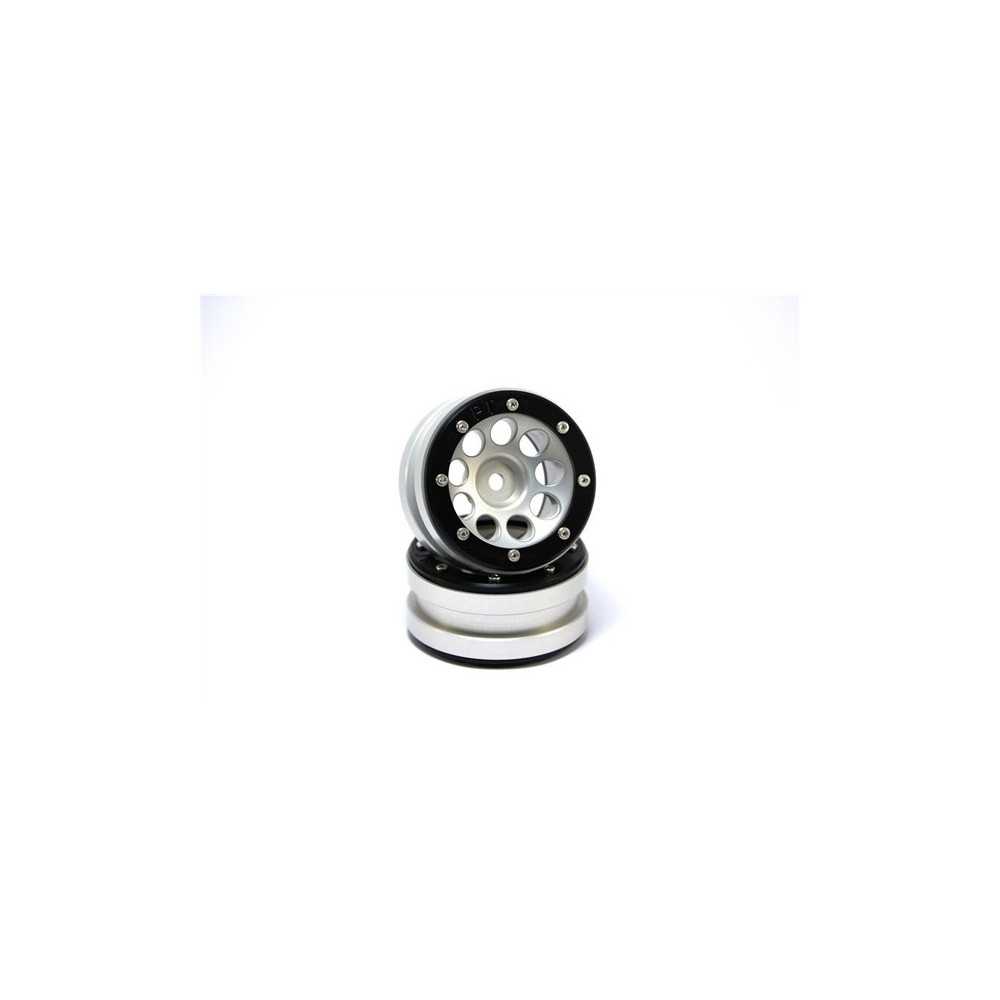Metsafil Beadlock Wheels PT- Ecohole Silver/Black 1.9 (2 pcs) MT0050SB Metsafil Beadlock Wheels PT- Ecohole Silver/Black 1.9 (2 pcs) MT0050SB