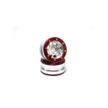 Metsafil Beadlock Wheels PT- Ecohole Silver/Red 1.9 (2 pcs) MT0050SR