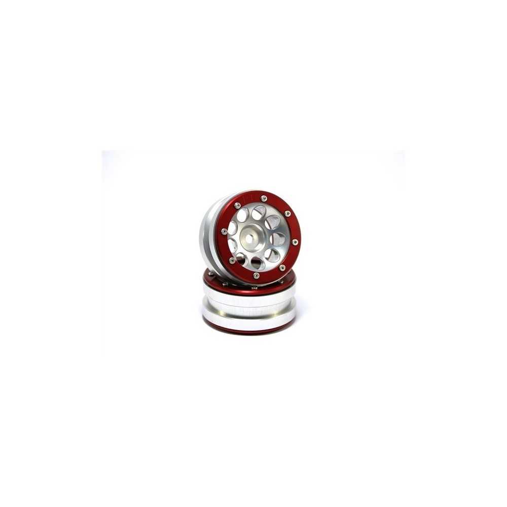 Metsafil Beadlock Wheels PT- Ecohole Silver/Red 1.9 (2 pcs) MT0050SR Metsafil Beadlock Wheels PT- Ecohole Silver/Red 1.9 (2 pcs) MT0050SR