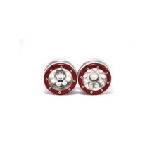 Metsafil Beadlock Wheels PT- Ecohole Silver/Red 1.9 (2 pcs) MT0050SR