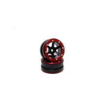 Metsafil Beadlock Wheels PT- Slingshot Black/Red 1.9 (2 pcs) MT0030BR