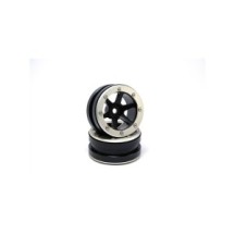Metsafil Beadlock Wheels PT- Slingshot Black/Silver 1.9 (2 pcs) MT0030BS