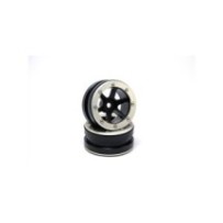 Metsafil Beadlock Wheels PT- Slingshot Black/Silver 1.9 (2 pcs) MT0030BS