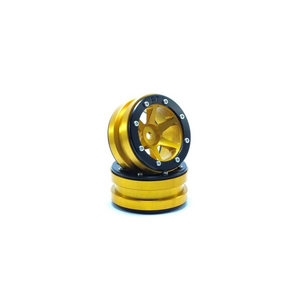 Metsafil Beadlock Wheels PT- Slingshot Gold/Black 1.9 MT0030GOB Metsafil Beadlock Wheels PT- Slingshot Gold/Black 1.9 MT0030GOB