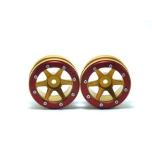 Metsafil Beadlock Wheels PT- Slingshot Gold/Red 1.9 MT0030GOR