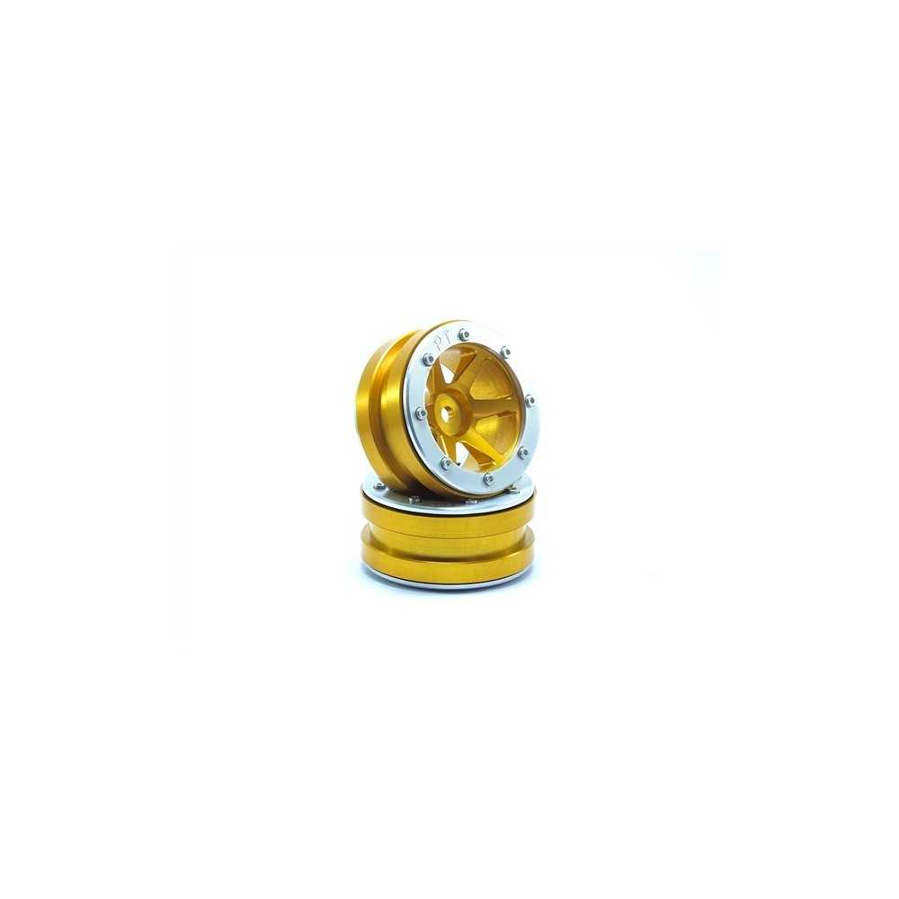 Metsafil Beadlock Wheels PT- Slingshot Gold/Silver 1.9 MT0030GOS Metsafil Beadlock Wheels PT- Slingshot Gold/Silver 1.9 MT0030GOS