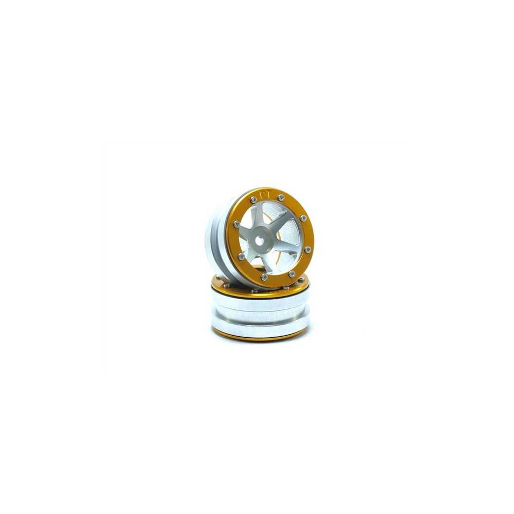 Metsafil Beadlock Wheels PT- Slingshot Silver/Gold 1.9 MT0030SGO Metsafil Beadlock Wheels PT- Slingshot Silver/Gold 1.9 MT0030SGO