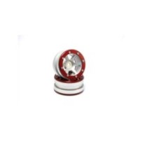 Metsafil Beadlock Wheels PT- Slingshot Silver/Red 1.9 (2 pcs) MT0030SR