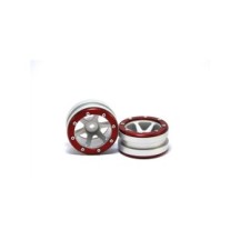 Llantas beadlock Metsafil Slingshot plata/rojo MT0030SR