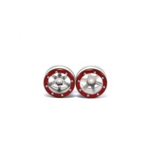 Metsafil Beadlock Wheels PT- Slingshot Silver/Red 1.9 (2 pcs) MT0030SR