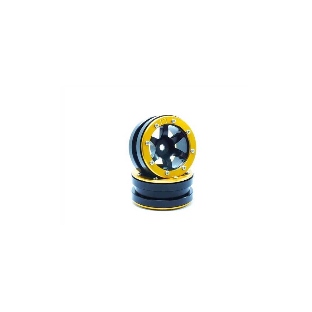 Metsafil Beadlock Wheels PT- Wave Black/Gold 1.9 MT0070BGO Metsafil Beadlock Wheels PT- Wave Black/Gold 1.9 MT0070BGO