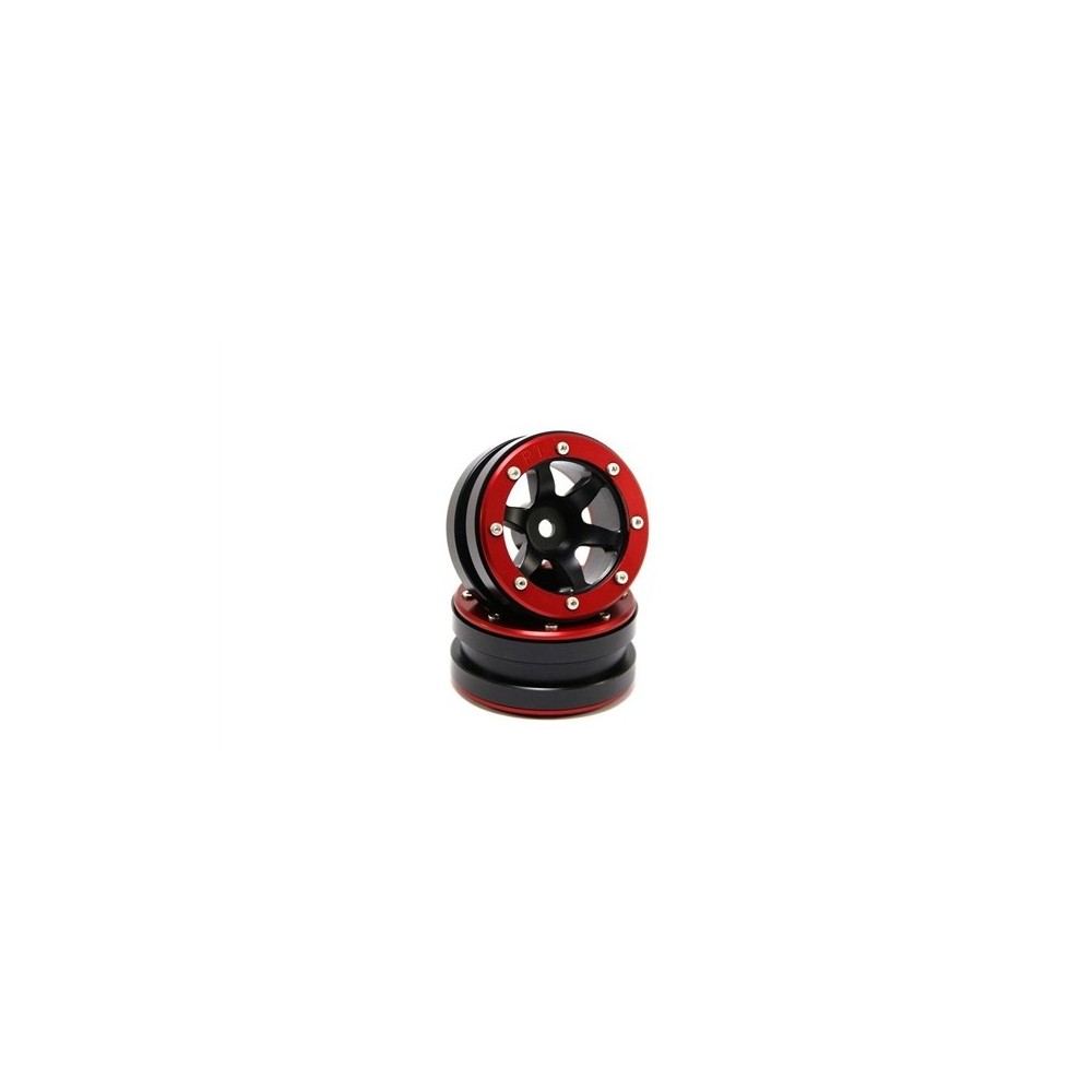 Metsafil Beadlock Wheels PT- Wave Black/Red 1.9 (2 pcs) MT0070BR Metsafil Beadlock Wheels PT- Wave Black/Red 1.9 (2 pcs) MT0070BR