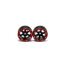 Metsafil Beadlock Wheels PT- Wave Black/Red 1.9 (2 pcs) MT0070BR