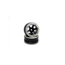 Metsafil Beadlock Wheels PT- Wave Black/Silver 1.9 (2 pcs) MT0070BS