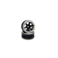 Metsafil Beadlock Wheels PT- Wave Black/Silver 1.9 (2 pcs) MT0070BS