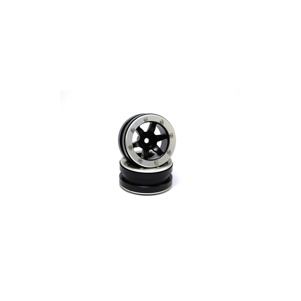 Metsafil Beadlock Wheels PT- Wave Black/Silver 1.9 (2 pcs) MT0070BS Metsafil Beadlock Wheels PT- Wave Black/Silver 1.9 (2 pcs) MT0070BS