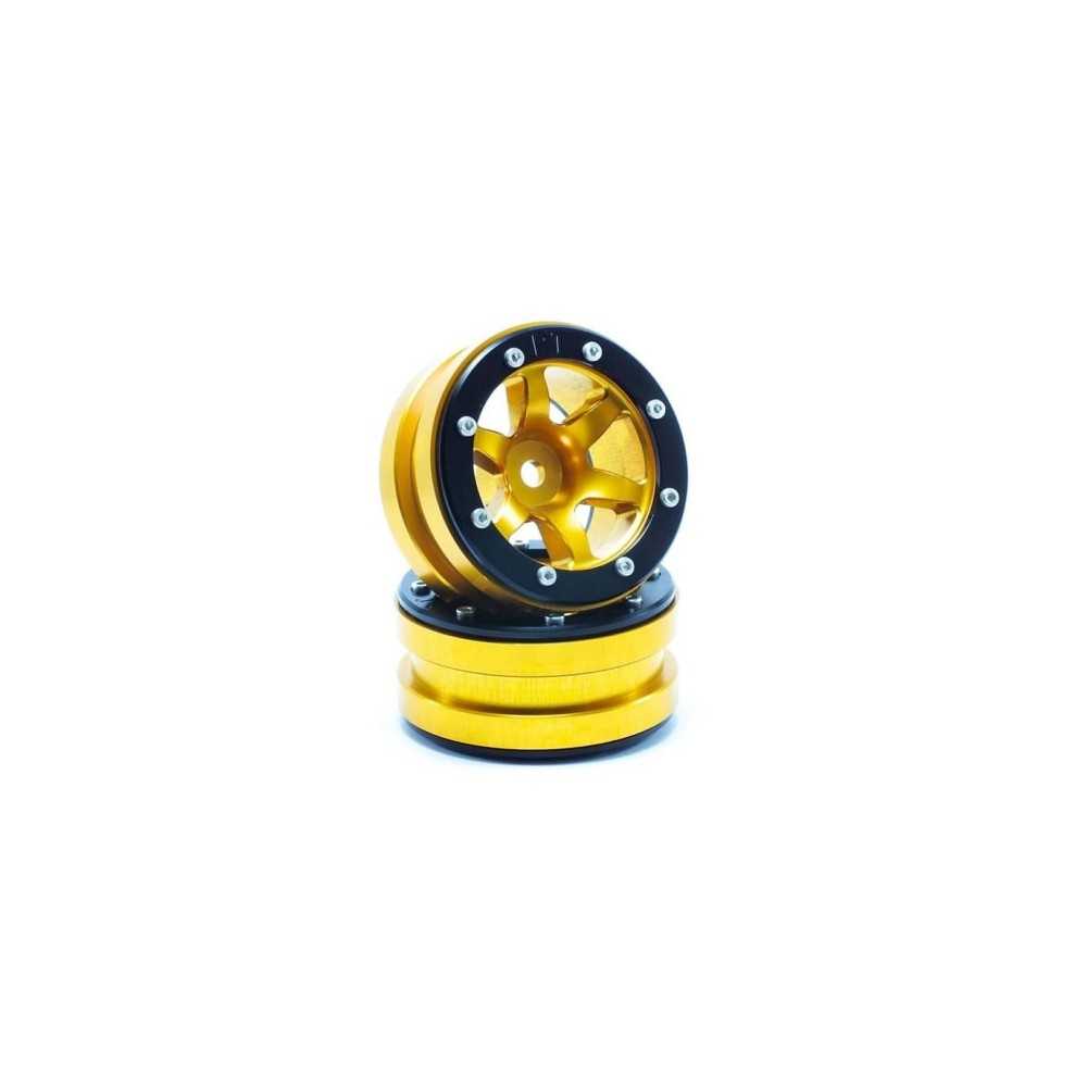 Metsafil Beadlock Wheels PT- Wave Gold/Black 1.9 MT0070GOB