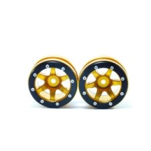 Metsafil Beadlock Wheels PT- Wave Gold/Black 1.9 MT0070GOB