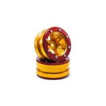 Metsafil Beadlock Wheels PT- Wave Gold/Red 1.9 MT0070GOR