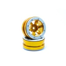 Metsafil Beadlock Wheels PT- Wave Gold/Silver 1.9 MT0070GOS