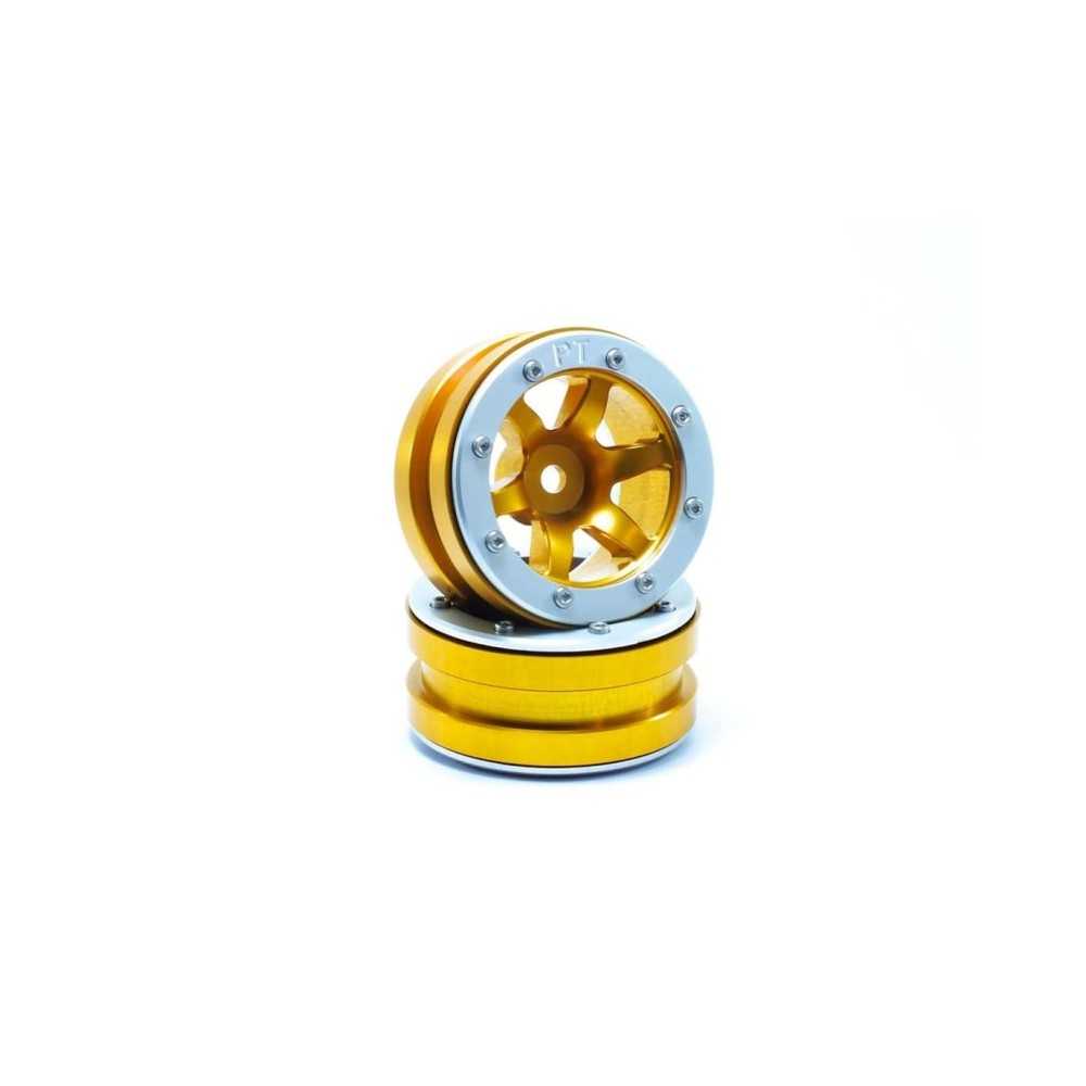 Metsafil Beadlock Wheels PT- Wave Gold/Silver 1.9 MT0070GOS Metsafil Beadlock Wheels PT- Wave Gold/Silver 1.9 MT0070GOS