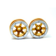 Metsafil Beadlock Wheels PT- Wave Gold/Silver 1.9 MT0070GOS