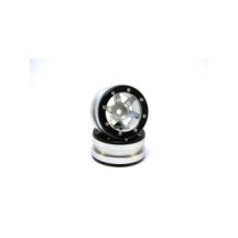 Metsafil Beadlock Wheels PT- Wave Silver/Black 1.9 (2 pcs) MT0070SB