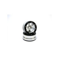 Metsafil Beadlock Wheels PT- Wave Silver/Black 1.9 (2 pcs) MT0070SB