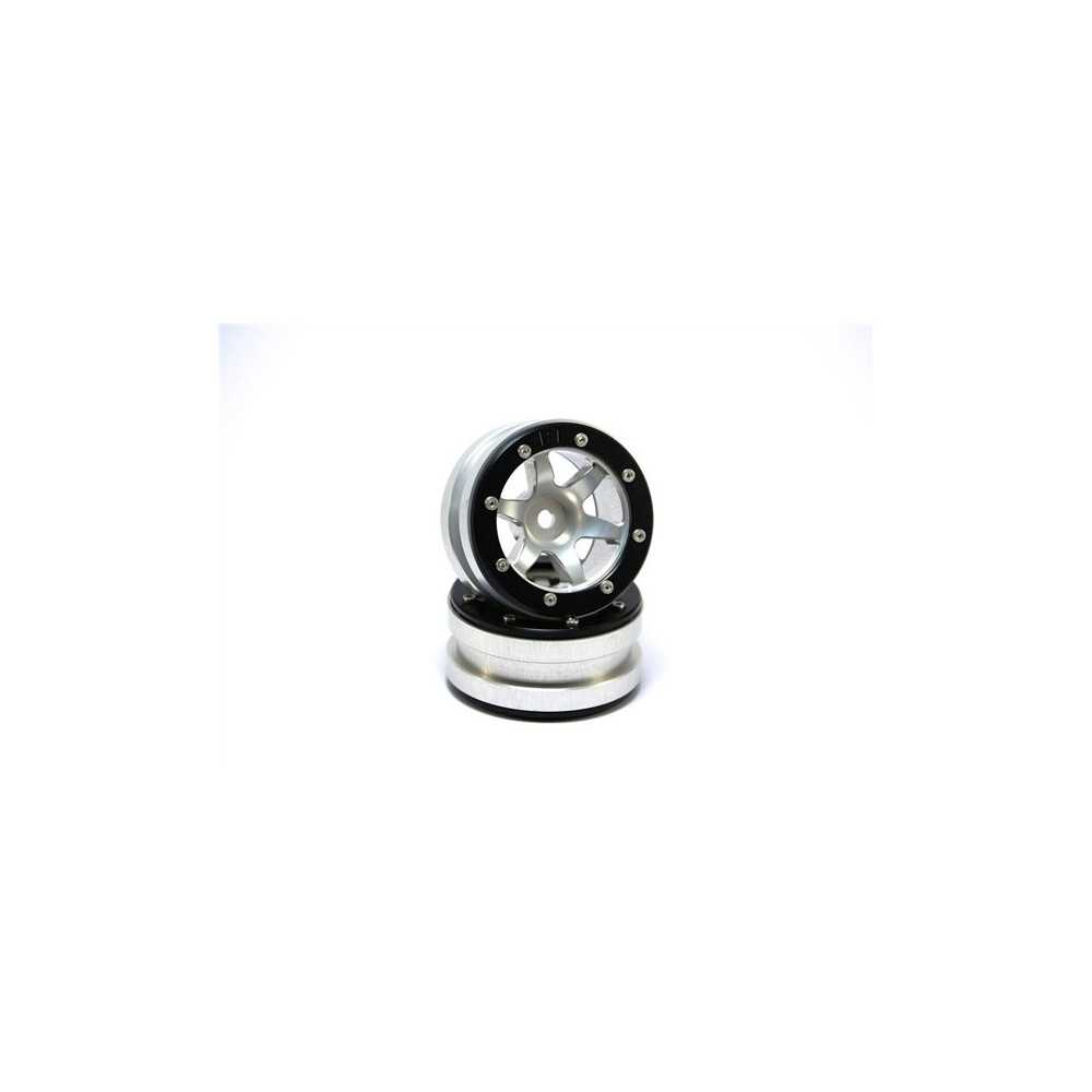 Metsafil Beadlock Wheels PT- Wave Silver/Black 1.9 (2 pcs) MT0070SB Metsafil Beadlock Wheels PT- Wave Silver/Black 1.9 (2 pcs) MT0070SB