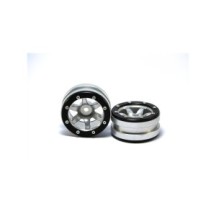 Llantas beadlock Metsafil Wave plata/negro MT0070SB