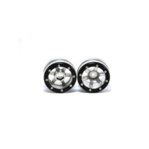 Metsafil Beadlock Wheels PT- Wave Silver/Black 1.9 (2 pcs) MT0070SB