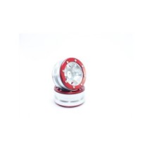 Metsafil Beadlock Wheels PT- Wave Silver/Red 1.9 (2 pcs) MT0070SR