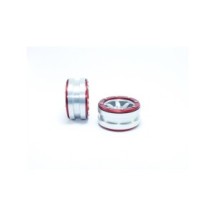 Metsafil Beadlock Wheels PT- Wave Silver/Red 1.9 (2 pcs) MT0070SR
