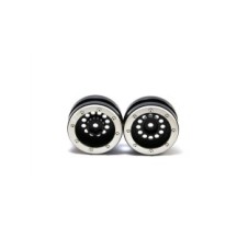 Metsafil Beadlock Wheels PT-Bullet Black/Silver 1.9 (2 pcs) MT0020BS