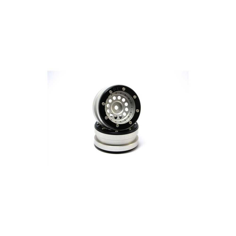 Metsafil Beadlock Wheels PT-Bullet Silver/Black 1.9 (2 pcs) MT0020SB Metsafil Beadlock Wheels PT-Bullet Silver/Black 1.9 (2 pcs) MT0020SB
